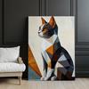 Geometry of a Cat In a Modern Landscape Geometry of a Cat In a Modern Landscape, 70X100 Cm, Unframed, Premium Canvas On Stretcher