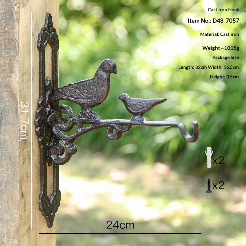 Vintage Cast Iron Wall Hook Heavy Duty Wall Mounted Hanging Hooks Rustic Decorative For Entryway Garden Home Decoration