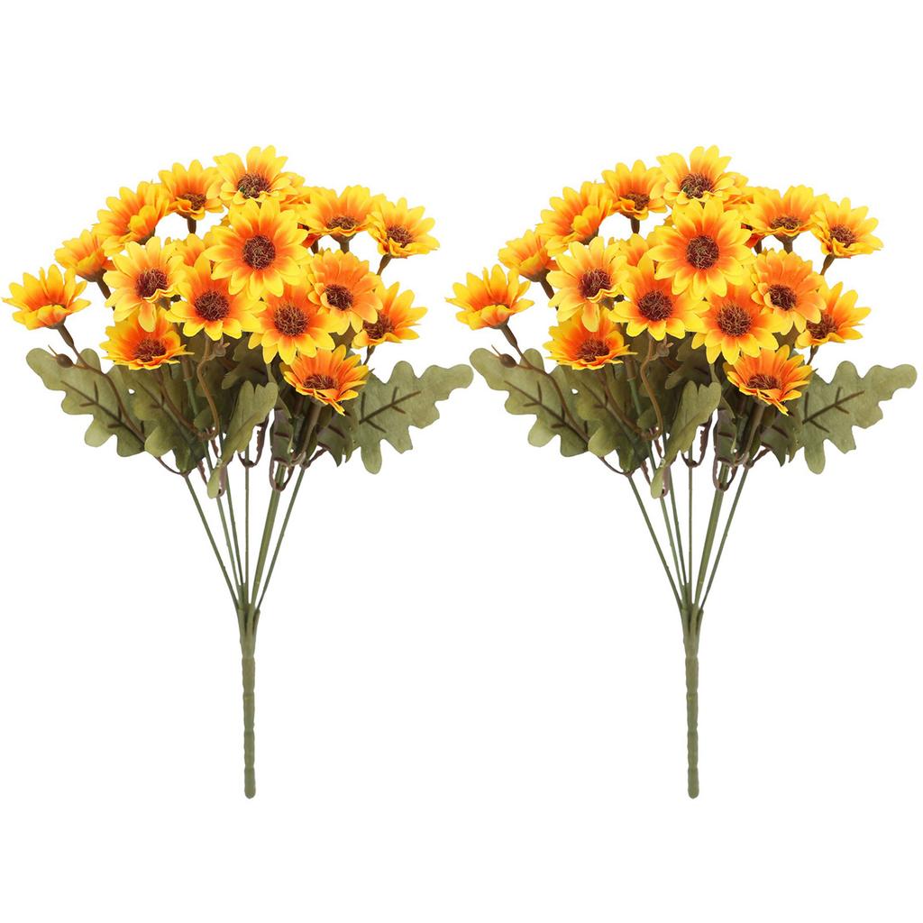 2Pcs Artificial Daisy Flowers Fake Chamomile Bouquet Floral Arrangement Decor for Wedding/Home/Photography Props