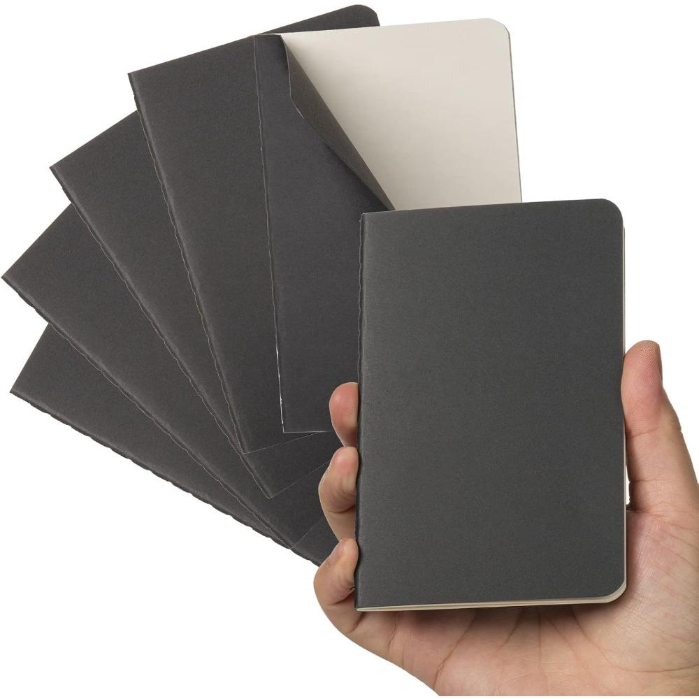 

6-Pack Pocket Notebook Set - 3.5x5.5 Softcover Mini Journals, 100GSM 60 Lined/blank Pages for Writing, Travel & Gifts (черный) 6pcs blank page