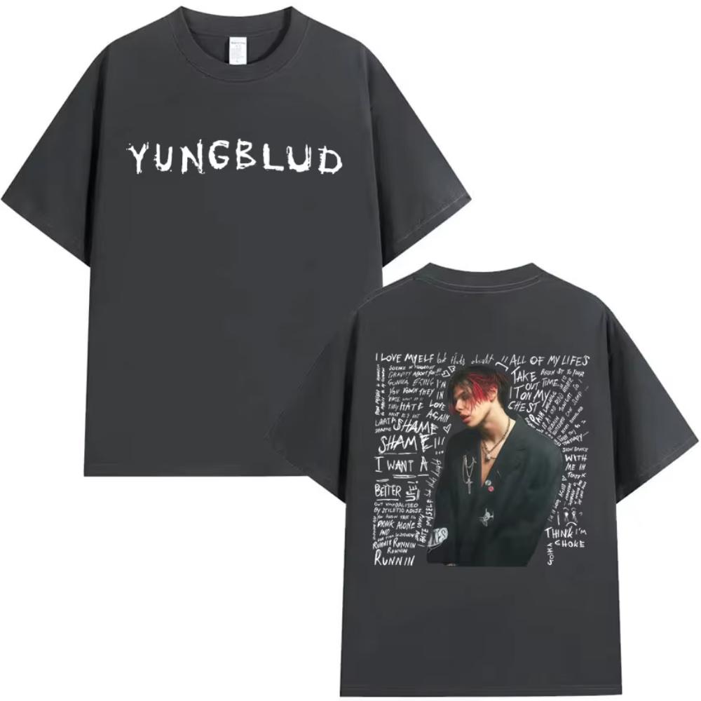 Rapper Yungblud Print T Shrit Unisexs Women Clothing Oversized Gothic Tshrit High Quality Short Sleeve Tee Hip Hop Tops Streetwear