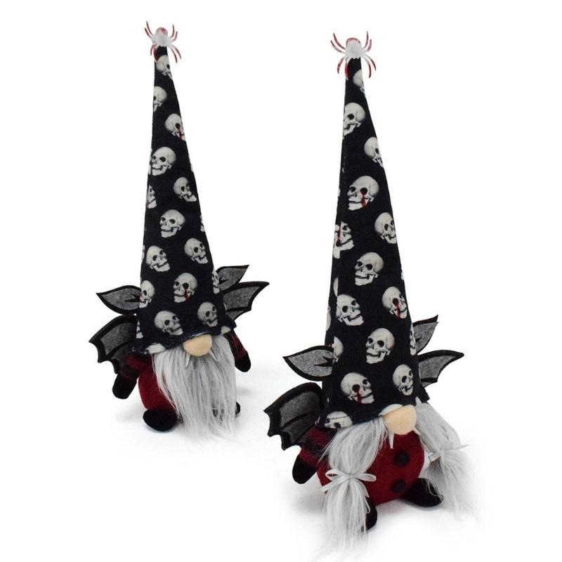 Scary Gnomes Figurine With Skull Design Halloween Party Decoration User Friendly Durable Fabric Home Festival Display