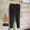 Autumn and winter new men's pants business casual men's straight slim pants long pants versatile solid color blue men's clothing