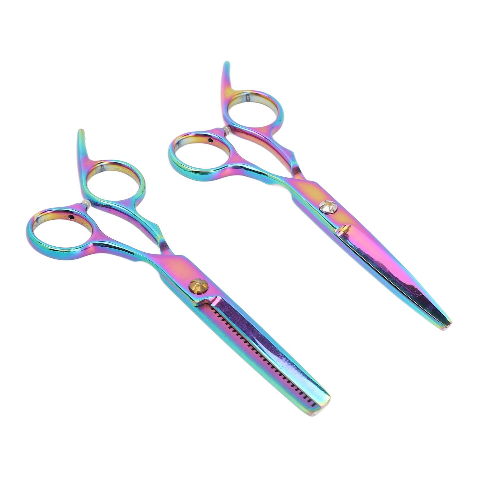 

2Pcs Hair Cutting Scissors Stainless Steel High Sharpness Smoothing Hair Thinning Shears for Family