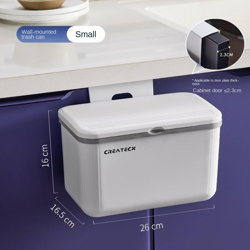 12L Perforation-free Wall Mounted Kitchen Trash Bin Sorting Storage Bucket Household Cabinet Door Waste Paper Basket Trash Bin 2766₽