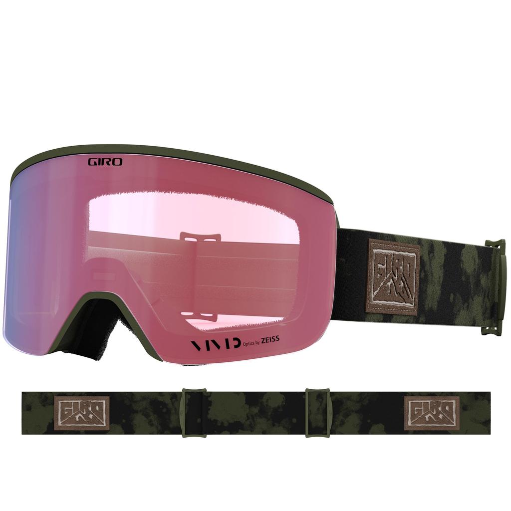 Giro Axis Ski Goggles - Snowboard Goggles for Men - Trail Green Cloud Dust Strap with Vivid Envy/Vivid Infrared Lenses