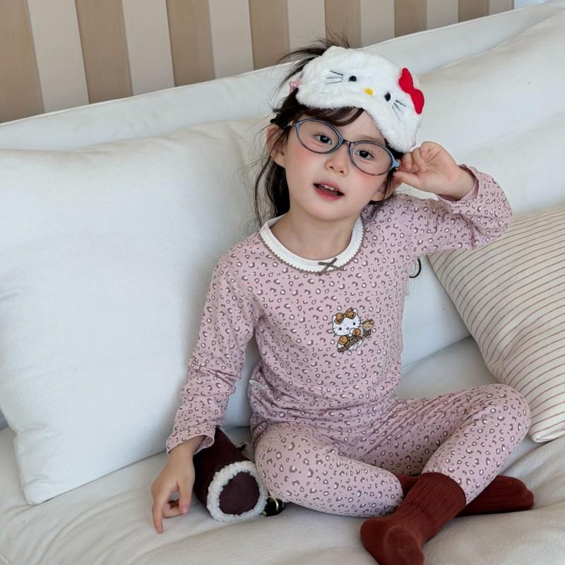 Kids Cotton Lycra Pajamas Set A Skin-friendly Long Sleeve Winter Homewear Boys Girls