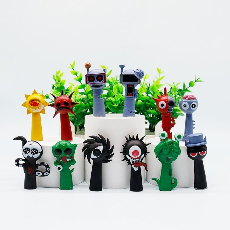 12 stuks Sprunki Figuur Spel Figuur Sprankey Juguetes Sprunky Figuras Jouet PVC Sprunki Figuren Speelgoed Set Mooi Ontwerp