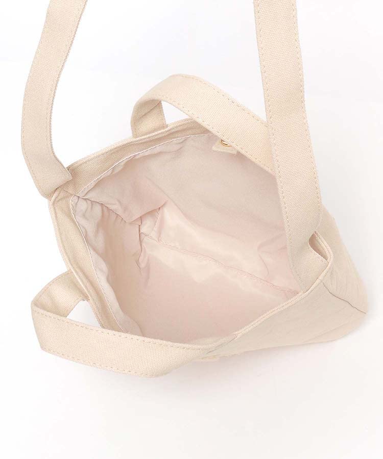 Fluffy mini tote bag with shoulder strap [cream]