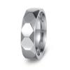 European and American New Jewelry Simple Geometric Multi-faceted Titanium Steel Ring 6mm Male And