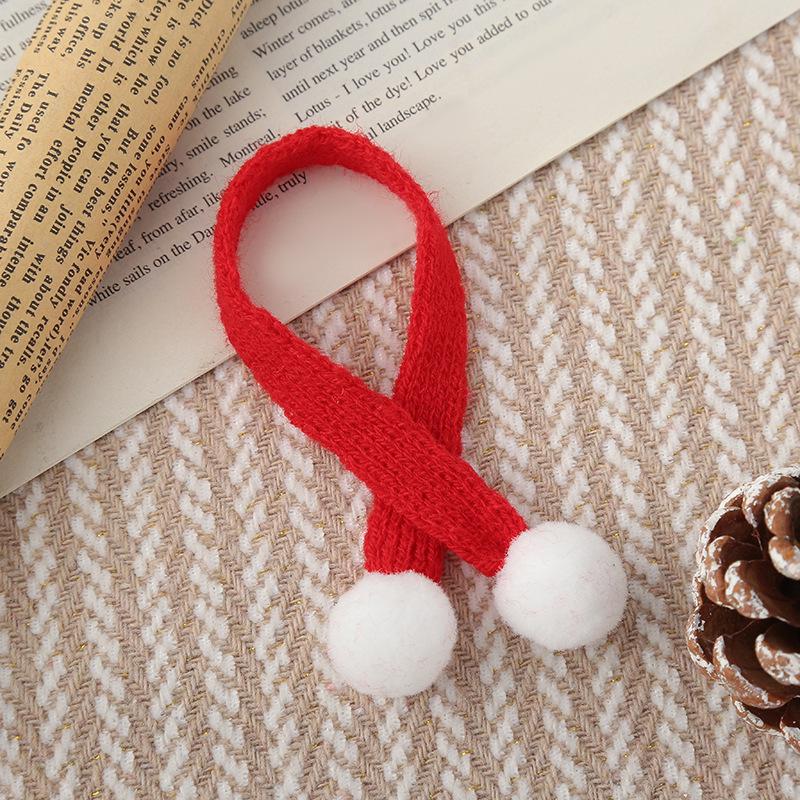 Weihnachts-Streifenschal & Bommel-Puppe Hut Feiertags-Accessoire-Set