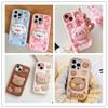 Cartoon Silicone Phone Case With Stand IPhone 15 Pro 14 13 Max 12 11 Shockproof Cute Protective Cover