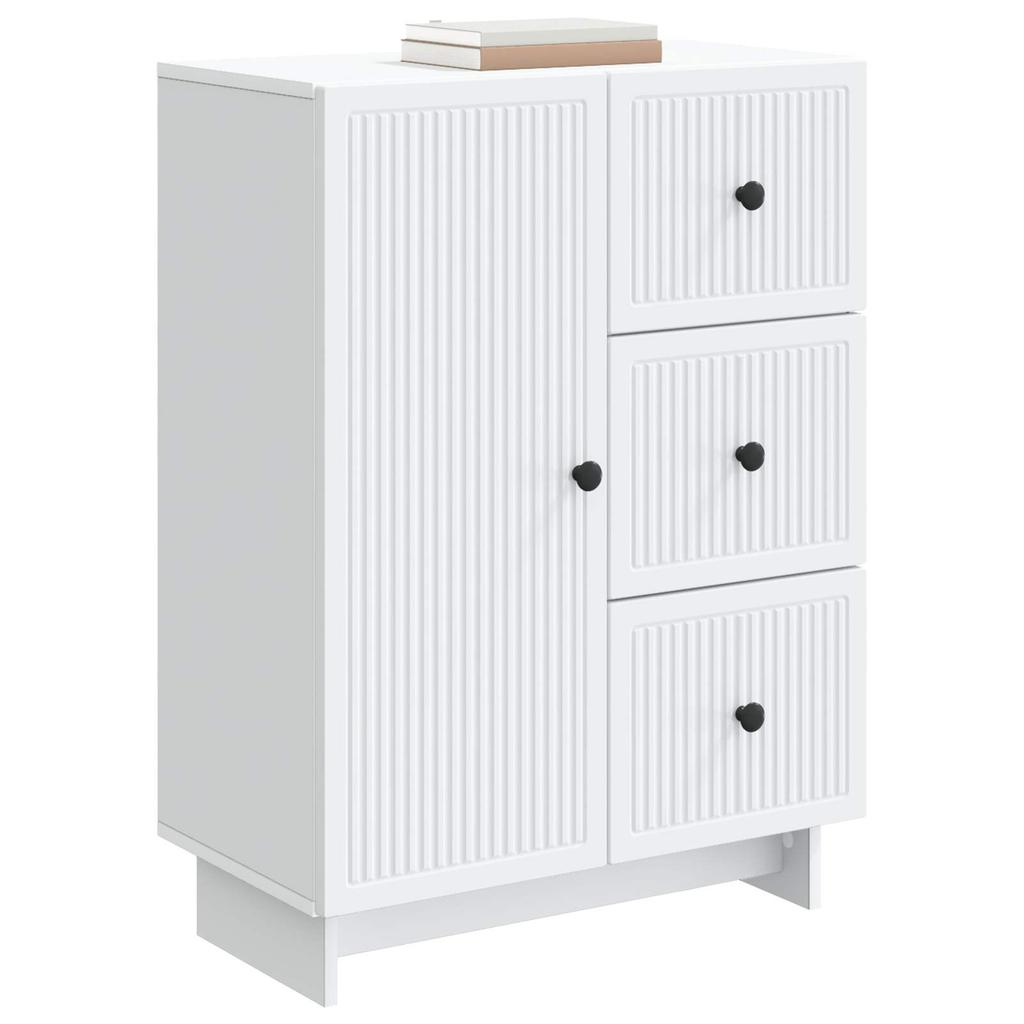 White Sideboard with Drawers 66 x 34.5 x 90 cm Engineered Wood