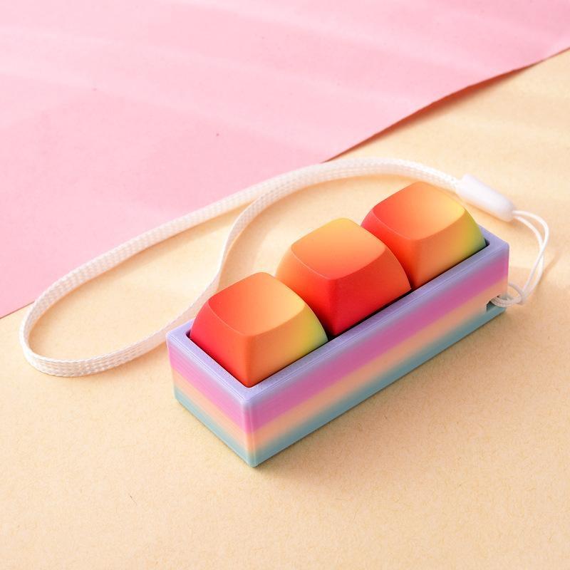 Portable Small Size Stress Relief Toy with Button Lanyard Pocket Fidget Toy for Anxiety Alleviation Commute Daily Use