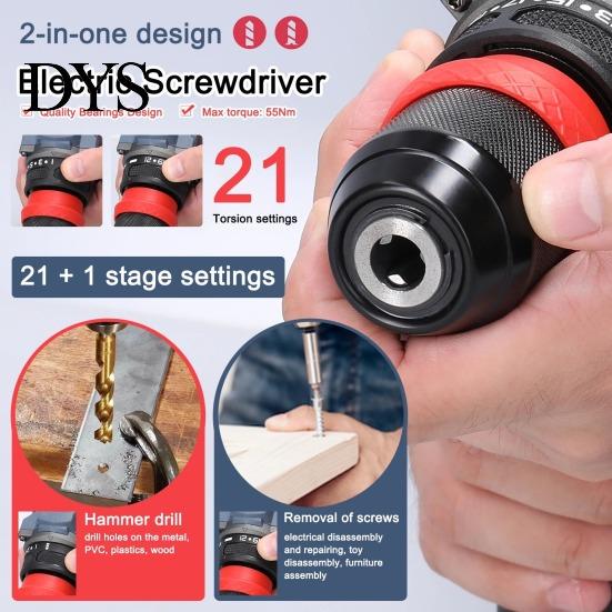 Efficient Screw Driver for Repair 16.8V Cordless Drill, Maximum Torque 45Nm, Electric with Ergonomic Rechargeable Lithium Battery Drill Grip, Handheld
