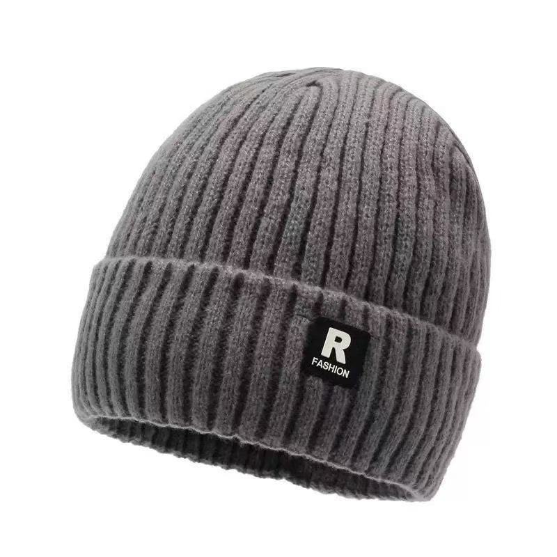 Knit Beanie Hat With Letter Embroidery For Winter Warmth And Casual Style
