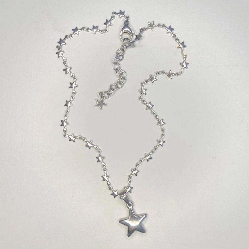 High Sense Five-pointed Star Necklace Female Temperament Collarbone Chain Korean Student Clavicle Chain Simple Jewelry