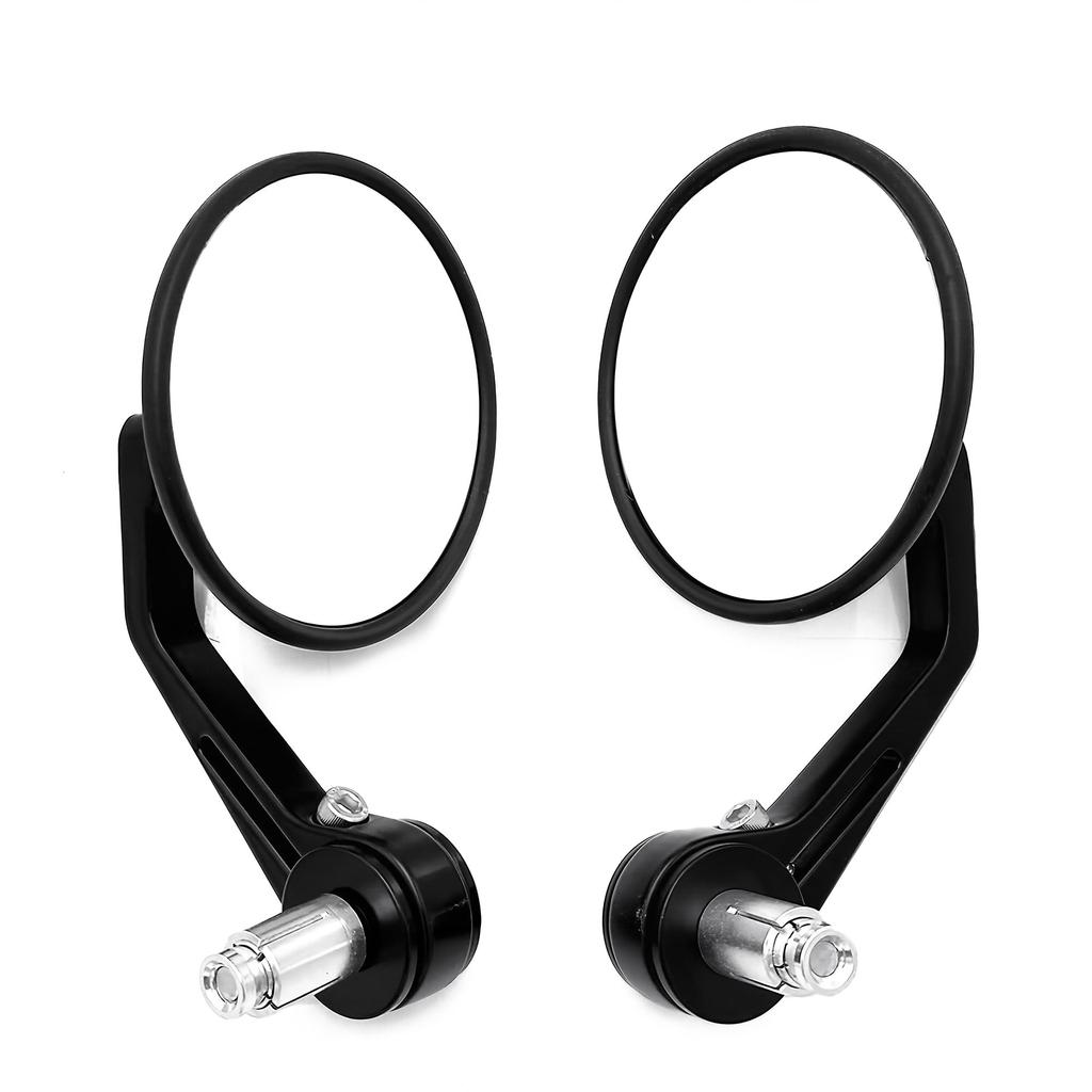 Fireyouracing Pair of Motorcycle Bar End International Universal Handlebar Aluminum Alloy View Mirrors, E-Mark Certified, Mount, Color,