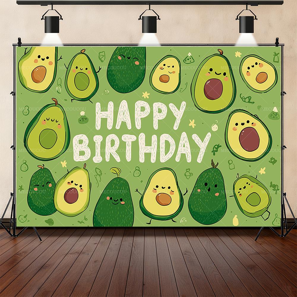 Fruit green avocado theme background children's birthday party decoration baby shower arrangement background studio photography