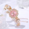 Adjustable Bracelet Watch with Large Diamond | New Style Quartz Ladies Watch with Simple Numeric Dial