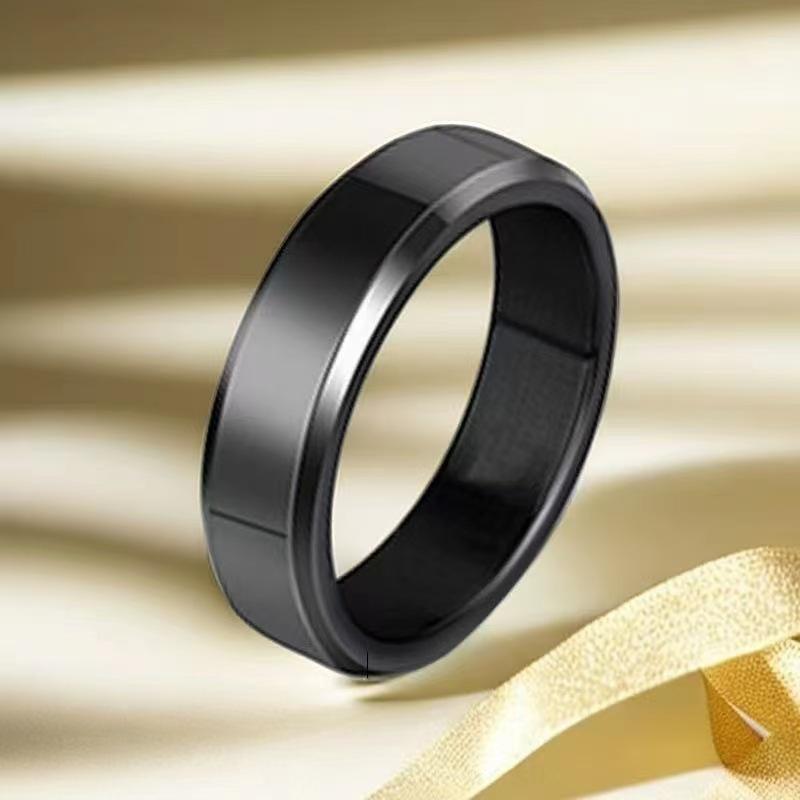 European & American Unisex Titanium Steel 4mm Fashion Ring