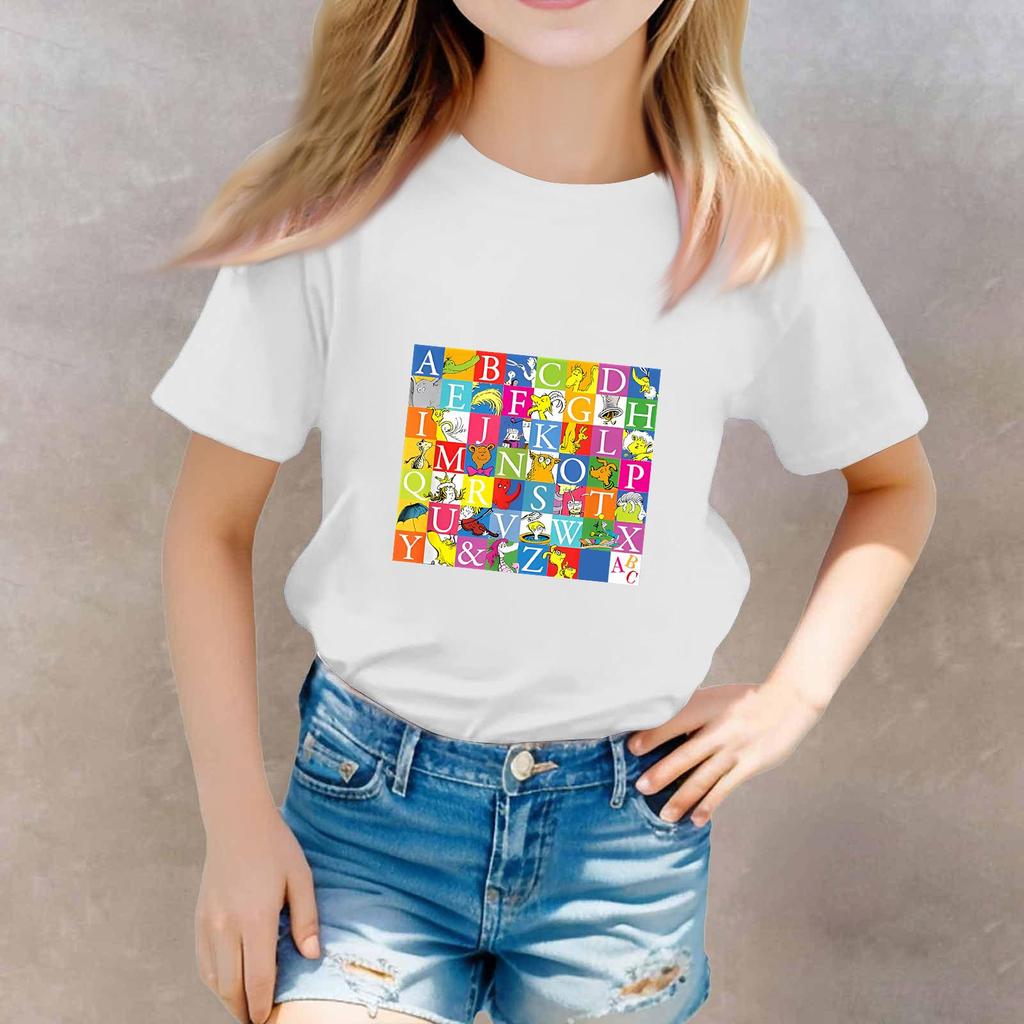 Trička pro batolata chlapce a dívky Dětské topy Dívčí tričko s krátkým rukávem s potiskem