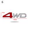 3D Metall Chrom Schwarz Zahlen Buchstaben Logo 4WD Emblem Auto Kotflügel Abzeichen Stamm Aufkleber 4WD Aufkleber Zubehör