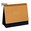 Monthly Organizer for Desk 2027 Calendar, Standing Flip Desktop Minimalist Gold Foil Cover Home Office Accessory Planner, Thick Paper Note Taking,