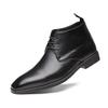 Fashion High End Luxury Brand Wine Red Men's Banquet Dress Shoes Lace Up Pointed Men's Business Shoes Winter Fashion Trend Ankle Boots