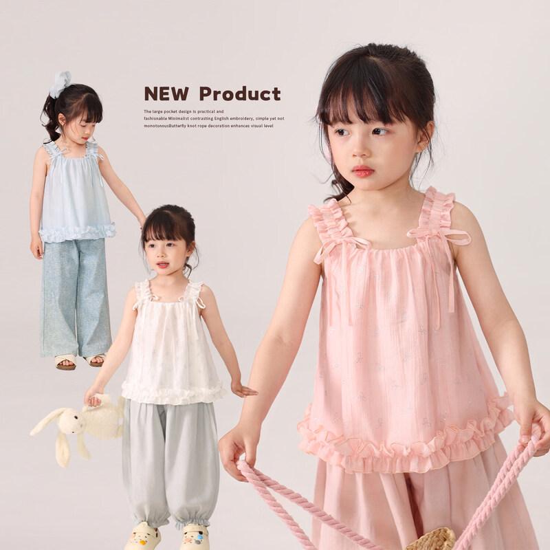 LUSON Girls  Summer Sleeveless Bow Camisole 110