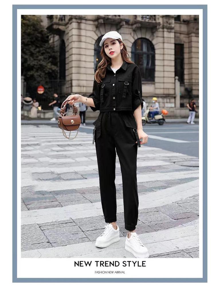 Women's Trendy Slimming Two-Piece Petite Workwear Set for Spring and Autumn