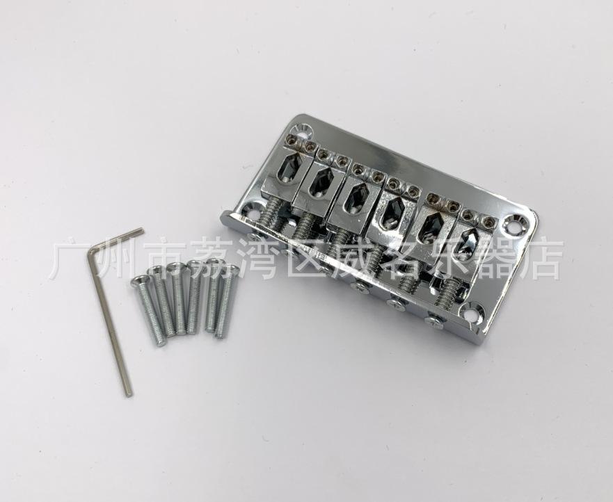 Электрогитарный бридж-струнодержатель 78 мм, серебристый - Фиксированный струнодержатель