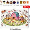 2D Toddler Farm Party Backdrop, Colorful Barnyard Animals Background for Photoshoot