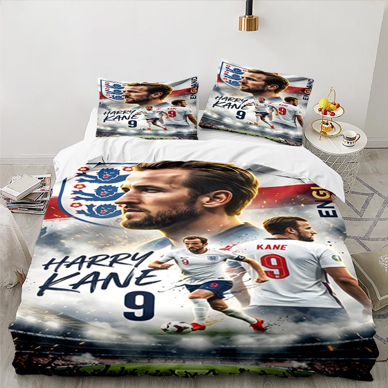 3PCS Football Player Kane Bedding set,Ideal for1pc Duvet Cover And 2pcs Pillowcases Perfect for Christmas gift,Ideal for Bedroom, Dormitory
