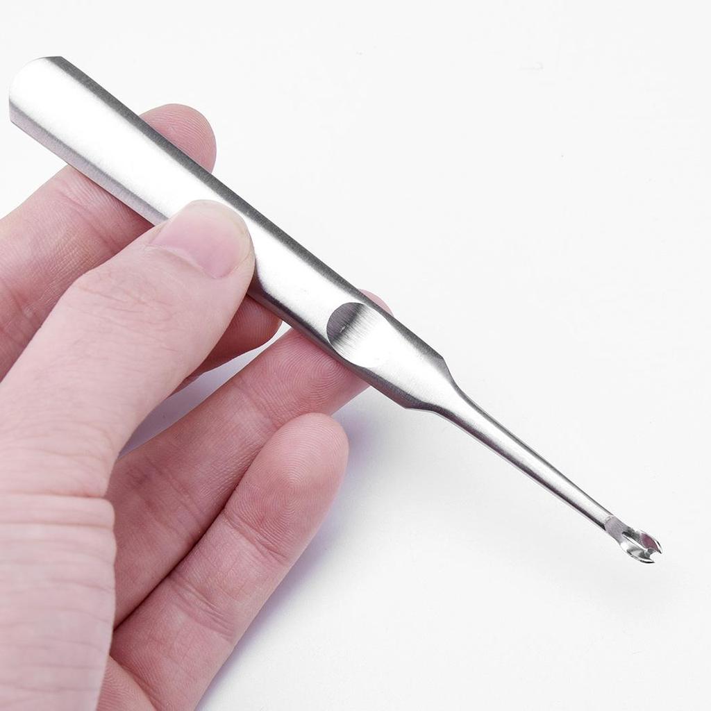 V-förmiger Hornhautentferner aus Edelstahl & Maniküre-Schieber
