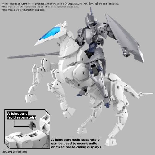 BANDAI SPIRITS 30MM Exar Vehicle (Horse Mecha Ver.) White 1/144 Scale Color-coded Plastic Model