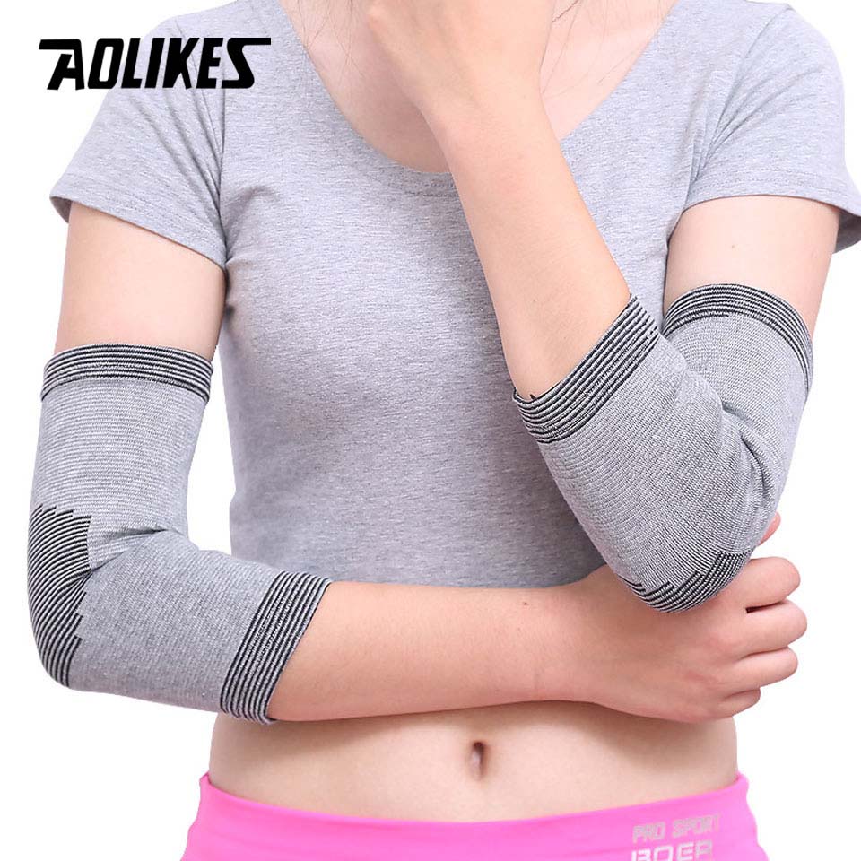 Aolikes 1Pair Elasticated Knee Pads Knee Support Brace Leg Arthritis Injury Gym Sleeve Elasticated Bandage Ankle Brace Support