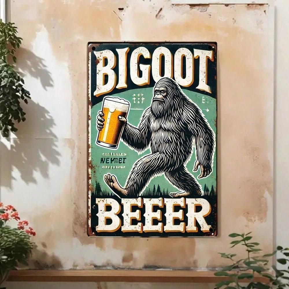 Retro Bigfoot Beer Vintage Metal Sign Bar Pub Wall Decor Man Cave Tin Art 8x12 Inch