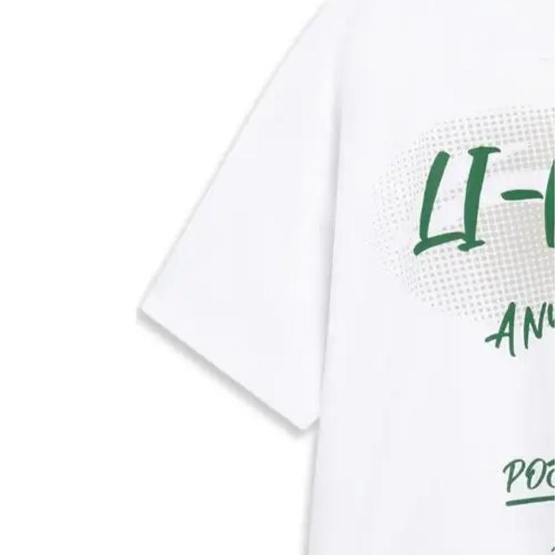 Li-Ning Versatile Comfortable Short Sleeve T-Shirt With Large Logo And Solid Mark Five-Point Shorts Casual Sports Set Unisex Sets AHSU803-1+YKSU157-2