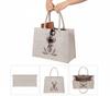 BEIGE FELT SHOPPING BAG 35X25X12 CM DEER