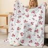 Floral Fleece Blanket Soft Cozy Warm All Season Lightweight Throw for Bedroom, Sofa & Office,Ideal Home Decor for Xmas, Halloween
