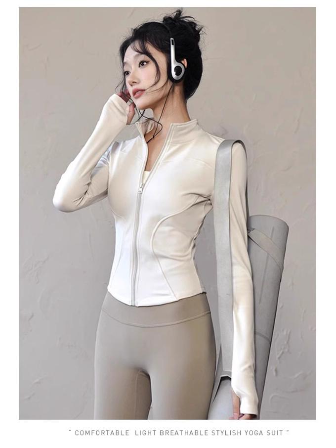 Women's Quick-Dry Slim-Fit UV-Protection Ice Silk Yoga Jacket, Summer 2025
