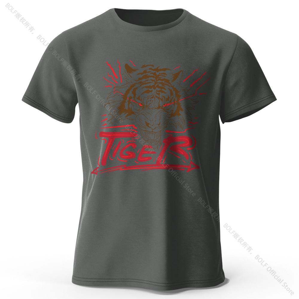 Cultural Tiger Motif Printed 100% Cotton T-Shirt, Soft & Comfortable Round Neck Short Sleeve Tee for Men & Women