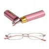 Unisex Reading Glasses with Pen Tube Case Portable Presbyopic Glasses Metal Case Spring Hinge Eyeglasses Vision Care +1.00~+4.00