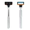 Universal Metal Handle Razor with Replaceable Three-Layer Head and 6-Layer Curved Blades