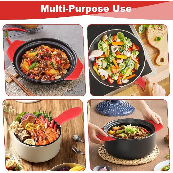 5 Pcs Cast Iron Handle Cover, Silicone Handles for Cast Iron Skillet Pot Handle Covers Handles Sleeve for Pots Reble Heat Protection Fry Pan Milk