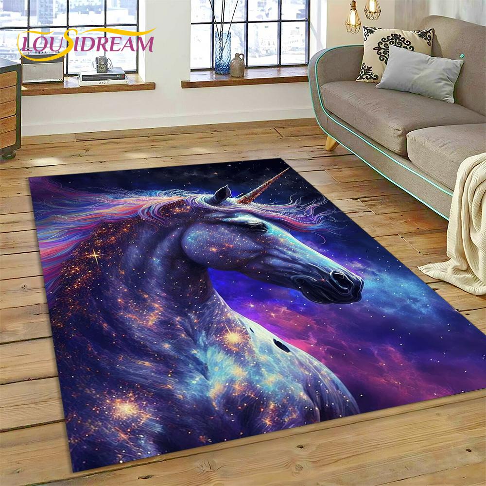 Cartone Animato Carino Unicorno Ragazza Regalo Tappeto Tappetino per Casa Soggiorno Camera da Letto Divano Zerbino Decorazione, Tappeto Area Gioco Bambini Tappetino Antiscivolo