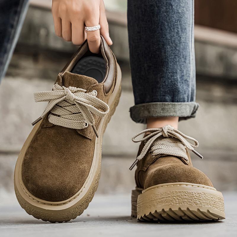 Chaussures Homme Style Britannique Rétro Décontracté Workwear Imperméables Antidérapantes Sports Semelle Épaisse Augmentant la Hauteur Derby Tendance