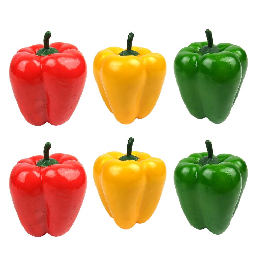 Realistic 6 Pcs Artificial Chili Peppers Simulation Chili Artificial Pepper Fake Vegetables Decoration For Home Kitchen Wall