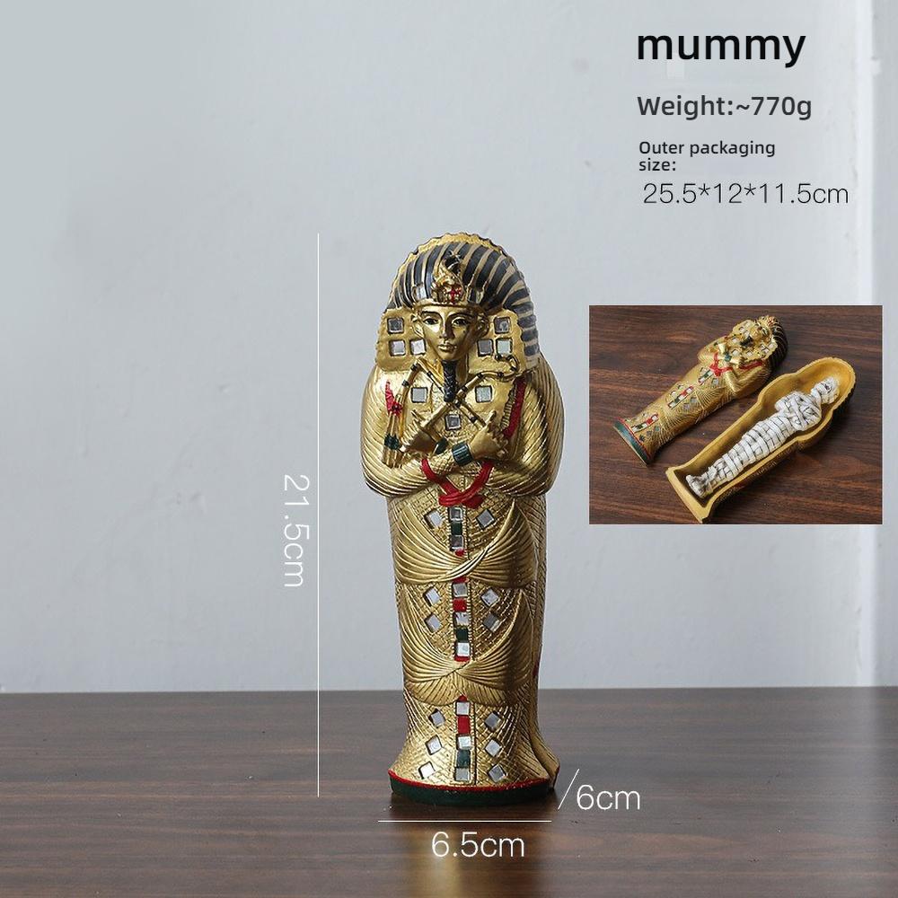 Egyptian Sphinx Resin Statue - Pharaoh Lion Body Human Face Sculpture, Hand-Painted Pyramid Guardian Isis Goddess Inspired Craft